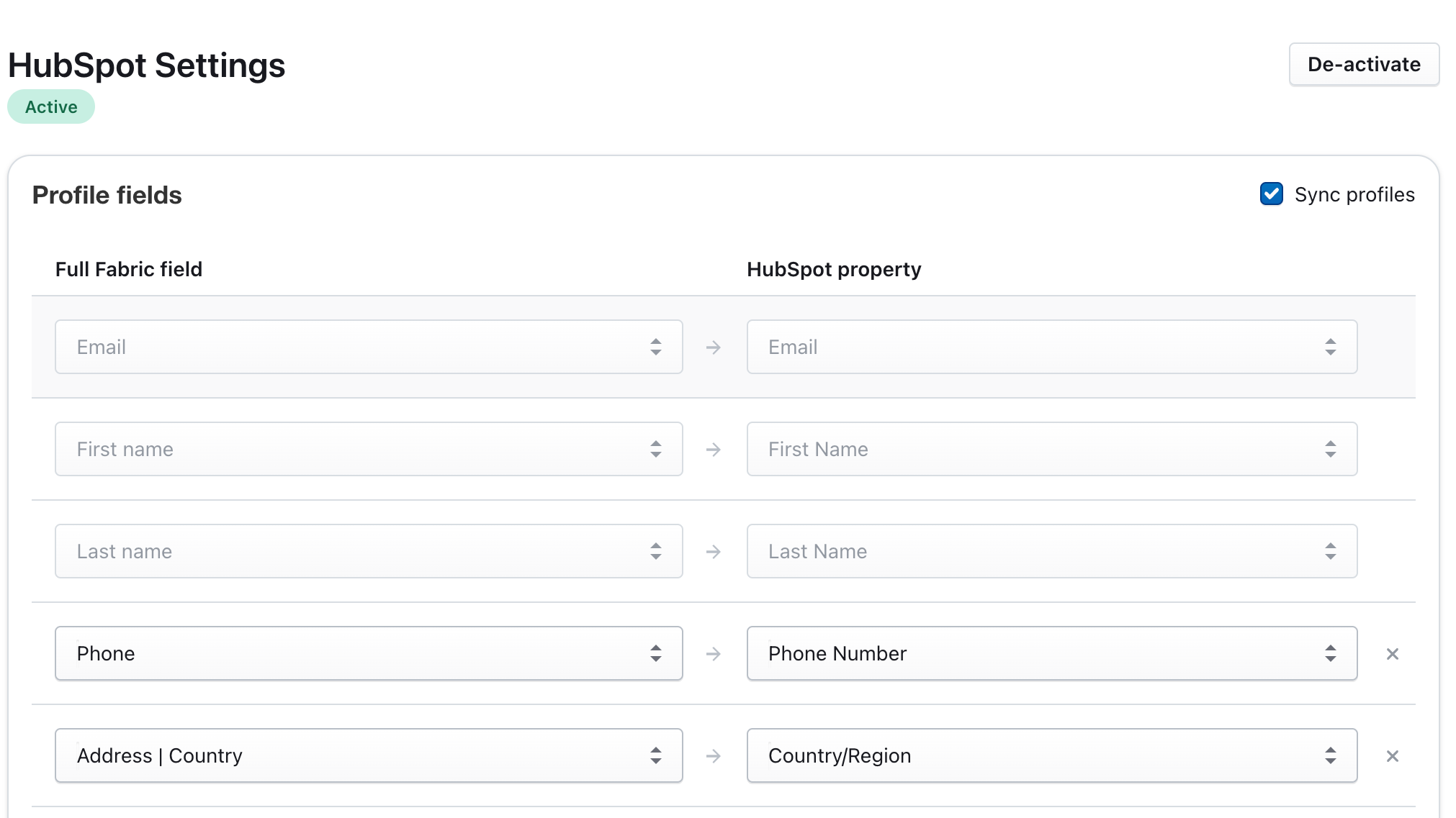 All applicant data can be synced from Full Fabric to HubSpot.